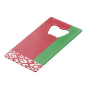 愛国的ベラルーシ国旗のクレジットカードボトルオープン クレジットカード栓抜き (裏面アングル)