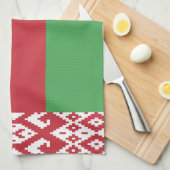 愛国的ベラルーシ国旗のタオル キッチンタオル (四つ折り)