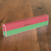 愛国的ベラルーシ国旗 デスクネームプレート (側面)