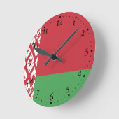 愛国的ベラルーシ旗 ラウンド壁時計 (傾斜)