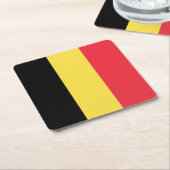 愛国的ベルギー国旗 スクエアペーパーコースター (アングル)