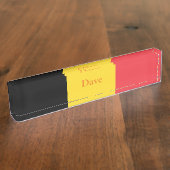 愛国的ベルギー国旗 デスクネームプレート (側面)