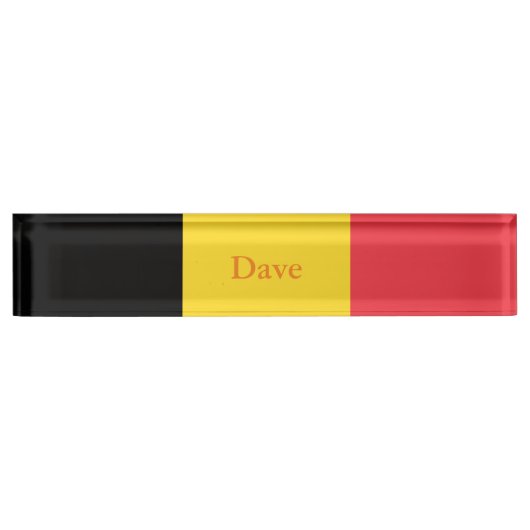 愛国的ベルギー国旗 デスクネームプレート (正面)