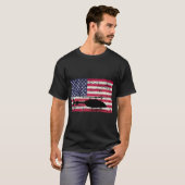 愛国的ベル407ヘリコプター米国国旗 Tシャツ (正面フル)