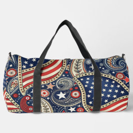 愛国的ペイズリープリントカットソーバッグ ダッフルバッグ