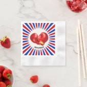 愛国的ボクシング手袋デザイン紙ナプキンス 縁ありカクテルナプキン (インサイチュ)