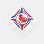 愛国的ボクシング手袋デザイン紙ナプキンス 縁ありカクテルナプキン (角)