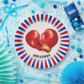 愛国的ボクシング手袋デザイン紙パーティープレート ペーパープレート (パーティー)