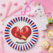 愛国的ボクシング手袋デザイン紙パーティープレート ペーパープレート (パーティー)