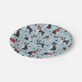 愛国的ボストンテリアードッグ ペーパープレート (アングル)