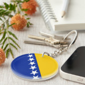 愛国的ボスニアヘルツェゴビナ国旗のキーチェーン キーホルダー (正面右)