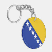 愛国的ボスニアヘルツェゴビナ国旗のキーチェーン キーホルダー (正面左)