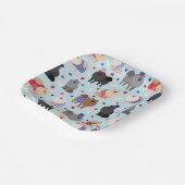 愛国的ポメラニア犬ドッグ紙プレート ペーパープレート (傾斜あり)