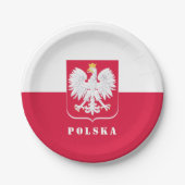 愛国的ポーランドプレート,イーグル,ポーランド国旗/パーティー ペーパープレート (正面)