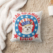 愛国的マルチーズ クッション (ブランケット)