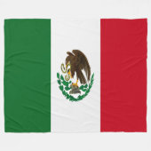 愛国的メキシコ国旗 フリースブランケット (正面(横))
