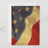 愛国的メモリアルデーBBQプールパーティーヴィンテージフラグ 招待状 (裏面)