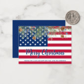愛国的メリークリスマスアメリカ国旗の休日 ノートカード (正面/裏面インサイチュ)