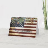 愛国的メリークリスマスヴィンテージ米国国旗 シーズンカード (正面)