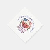 愛国的モダンなカボチャがハロウィーンを飾る スタンダードカクテルナプキン (角)