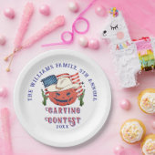 愛国的モダンなカボチャがハロウィーンを飾る ペーパープレート (パーティー)