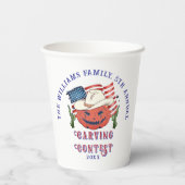 愛国的モダンなカボチャがハロウィーンを飾る 紙コップ (裏面)