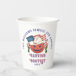 愛国的モダンなカボチャがハロウィーンを飾る 紙コップ