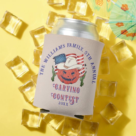 愛国的モダンなカボチャがハロウィーンを飾る 缶クーラー (インサイチュ 夏)