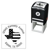 愛国的モダンなテキサス州国旗の家族差出人住所 セルフインキングスタンプ (インサイチュ)