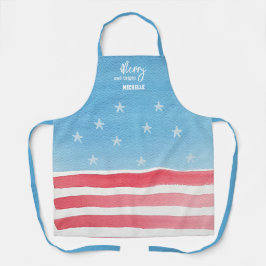 愛国的モダンな水彩国旗 エプロン