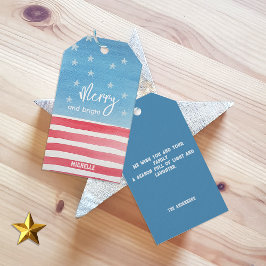 愛国的モダンな水彩国旗 ギフトタグ