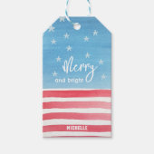 愛国的モダンな水彩国旗 ギフトタグ (正面)