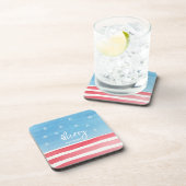 愛国的モダンな水彩国旗 コースター (右側)