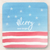 愛国的モダンな水彩国旗 コースター (正面)