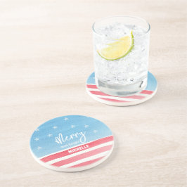 愛国的モダンな水彩国旗 コースター