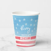 愛国的モダンな水彩国旗 紙コップ (裏面)