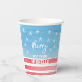 愛国的モダンな水彩国旗 紙コップ (正面)