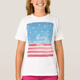 愛国的モダンな水彩国旗 Tシャツ