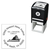 愛国的モダンバージニア州旗差出人住所 セルフインキングスタンプ (インサイチュ)