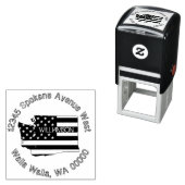 愛国的モダンワシントン州旗差出人住所 セルフインキングスタンプ (インサイチュ)