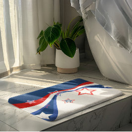 愛国的モダン抽象芸術米国国旗 バスマット