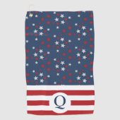 愛国的モノグラムのなスターとストライプ ゴルフタオル (正面)