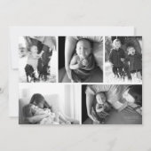 愛国的モノグラムフォトコラージュ男の赤ちゃん誕生 案内状 (裏面)