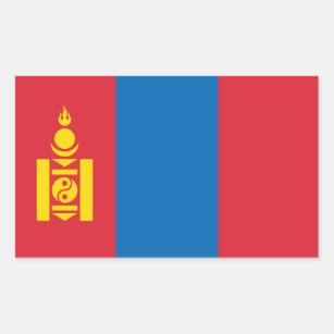 愛国的モンゴル国旗 長方形シール