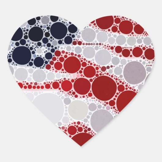 愛国的ユニークな米国国旗 ハートシール (正面)