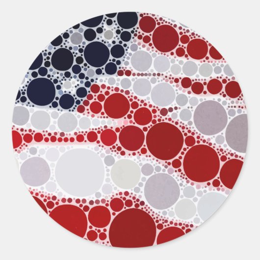 愛国的ユニークな米国国旗 ラウンドシール (正面)