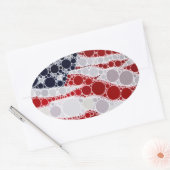 愛国的ユニークな米国国旗 楕円形シール (封筒)