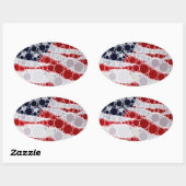 愛国的ユニークな米国国旗 楕円形シール (シート)