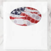 愛国的ユニークな米国国旗 楕円形シール (バッグ)