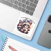 愛国的ラクーン新学期 シール (ノートパソコンとiPhone)